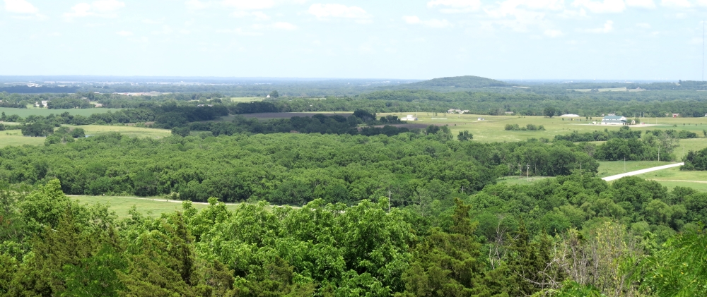 View from Wells Overlook Park looking east toward Blue Mound